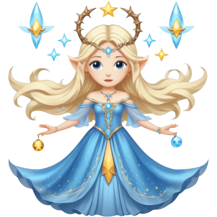 A pale blue-eye blonde celestial fairy witch emoji