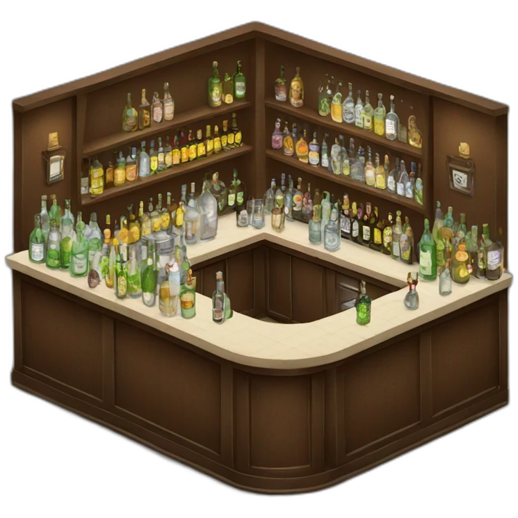 Gin bar isometric emoji