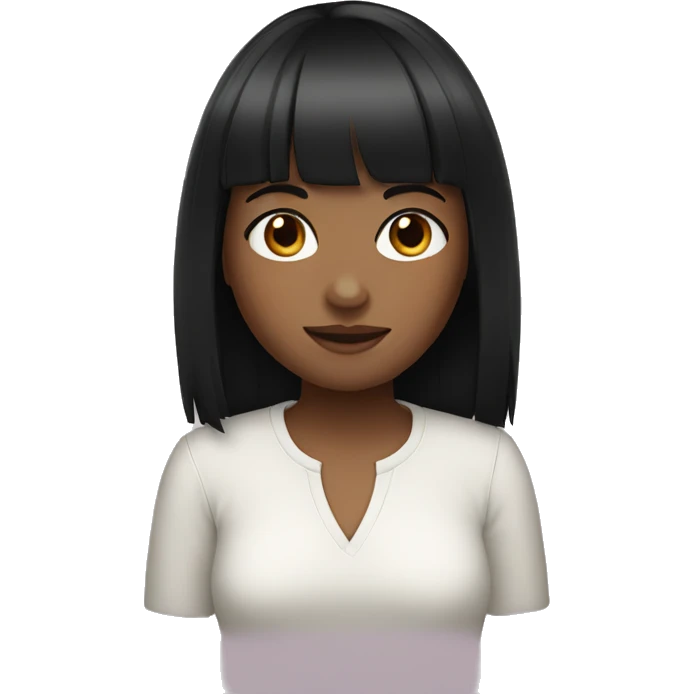 A girl with bangs and black hair  emoji