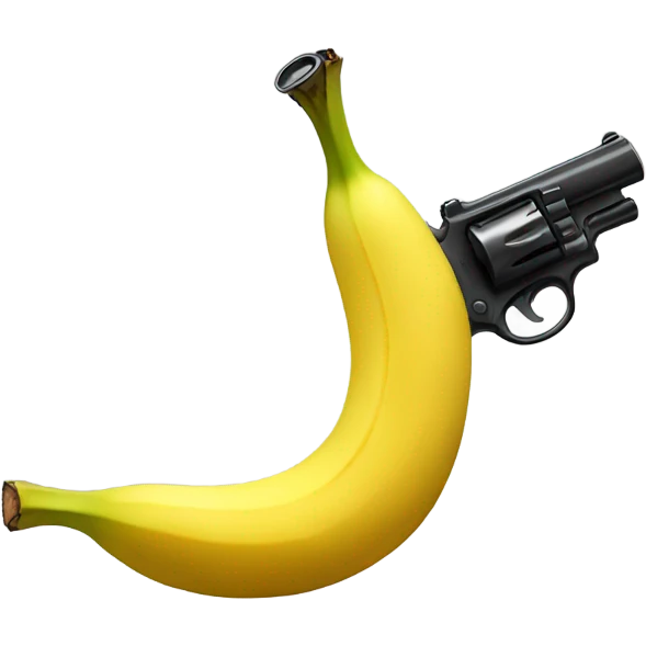 Banana with a gun emoji