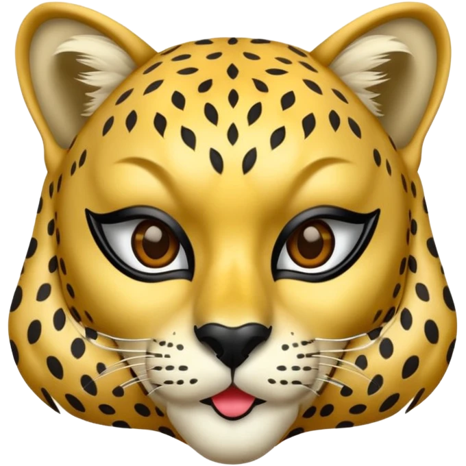 cheetah with glamorous masquerade mask emoji