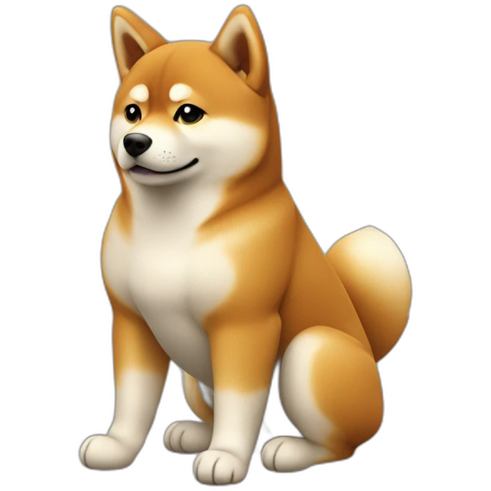 shiba inu full body sit photo 3/4 back paws relaxed emoji