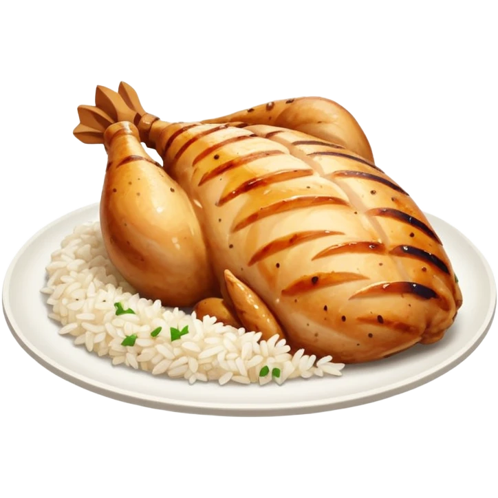 Chicken breast and rice  emoji