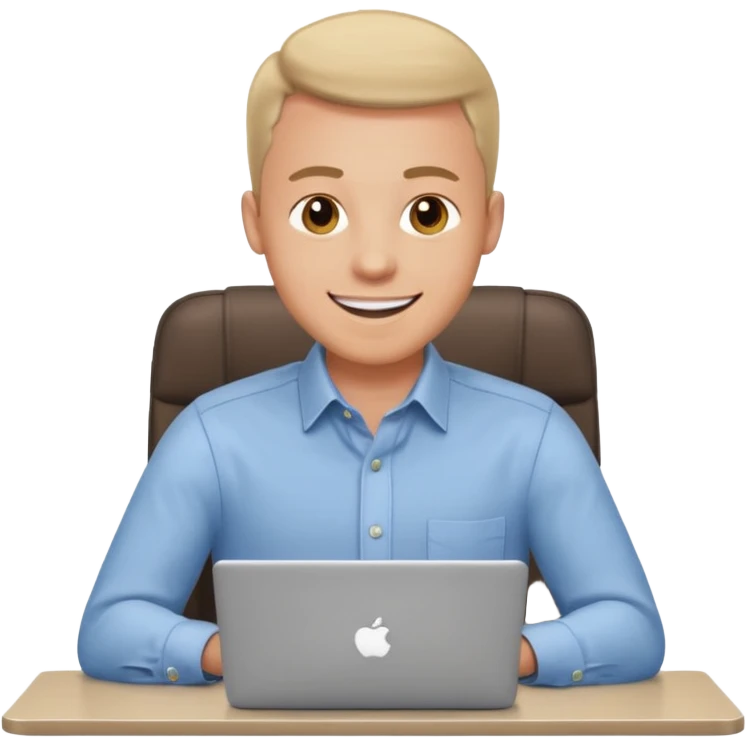 happy man on laptop emoji