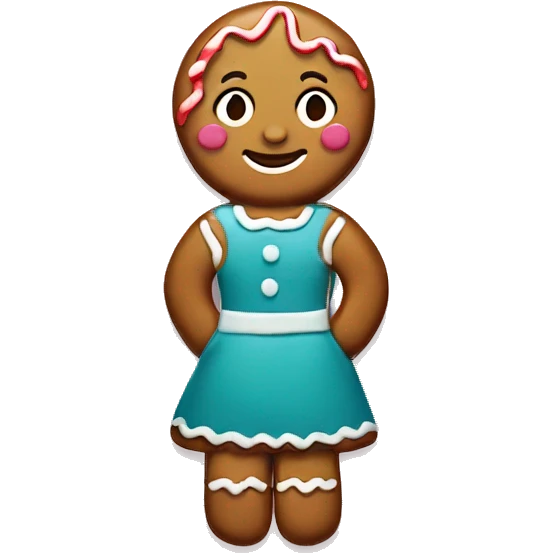 Gingerbread girl cookie emoji