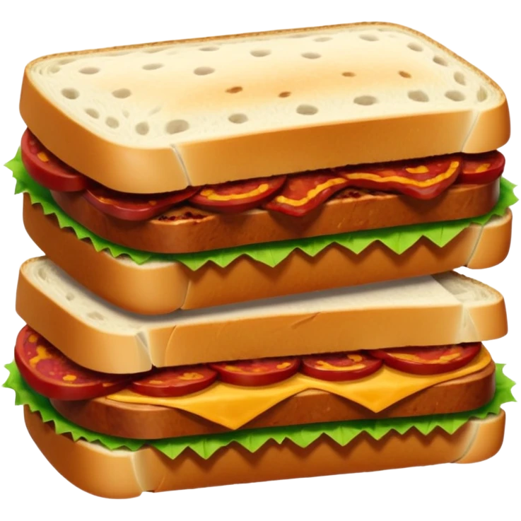 un pan cortado al medio y un chorizo entre los dos panes emoji