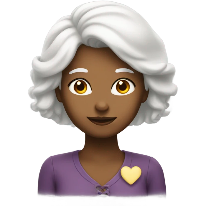 heart shape face white hair lady emoji