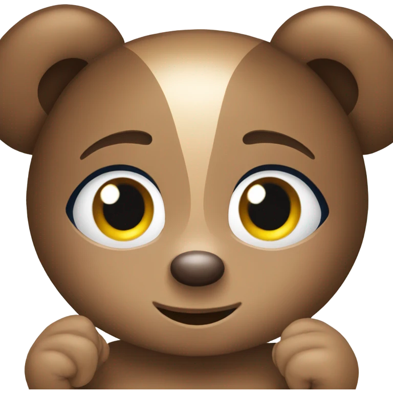 Teddy bear emoji as a female with blueberries in her hands. Girl has brown hair emoji