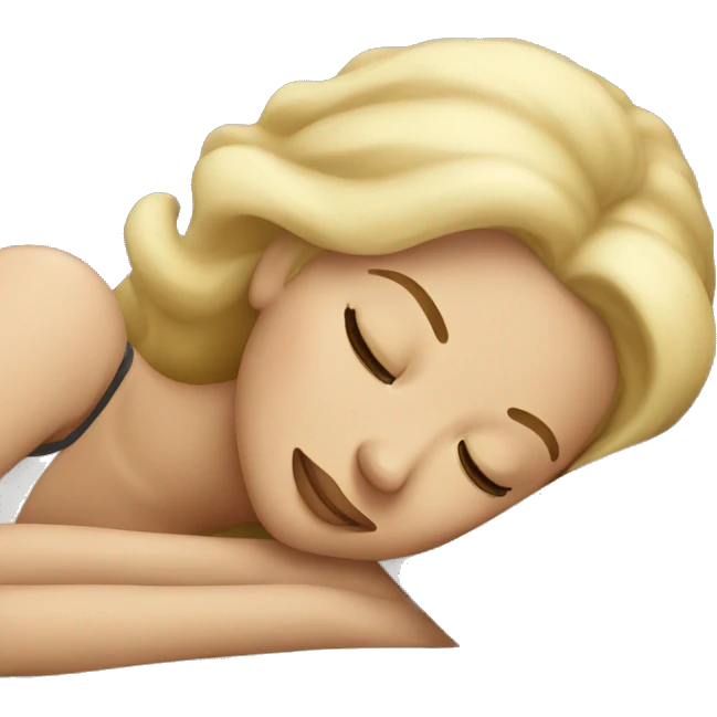 Blonde woman sleeping in bed emoji