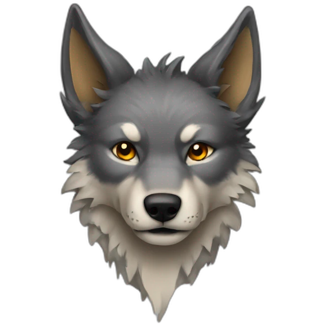 Scarred wolf with dragon wings emoji