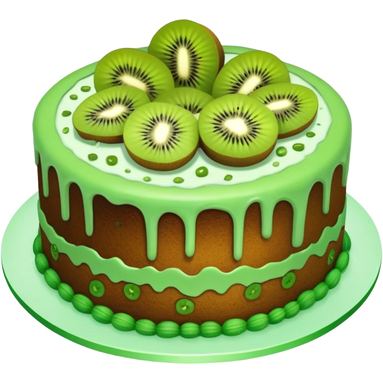 Weed cake with kiwi  emoji