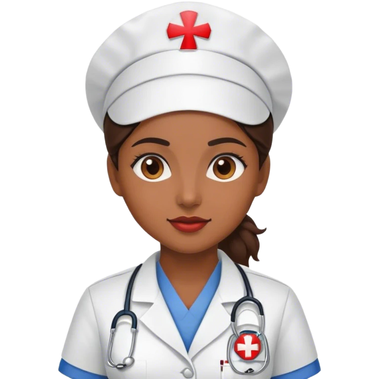 boneca morena com roupa de enfermeira emoji