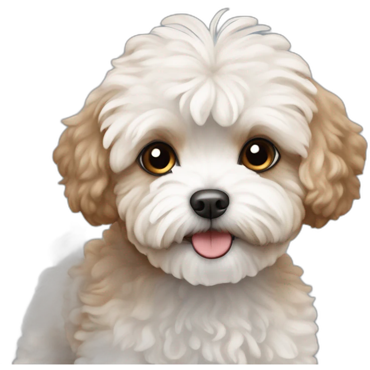 white brown maltipoo whole body emoji