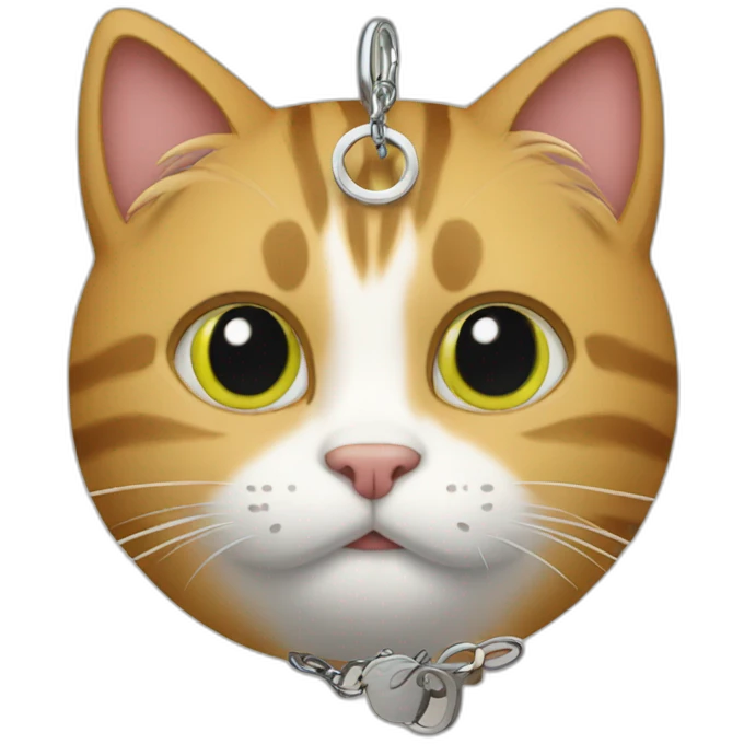 Cat with a keychain emoji