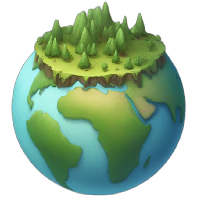 a terraic world with a point out emoji