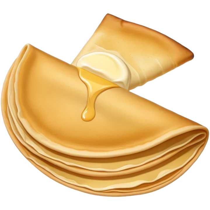 Simplest possible crepe or pancake with flat colors emoji