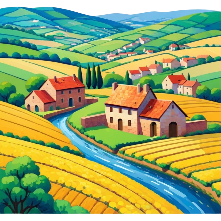 spam art slop french countryside landscape emoji
