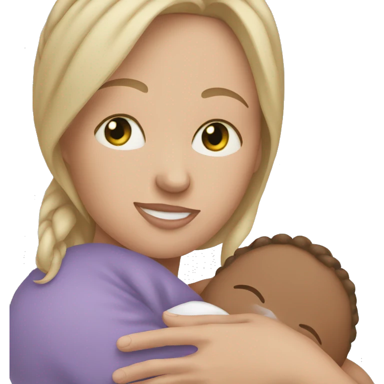 white mom holding little baby emoji