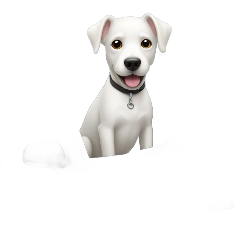 White dog in a car emoji