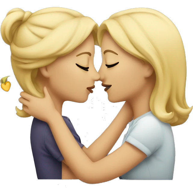 Two women kissing that are not the same emoji