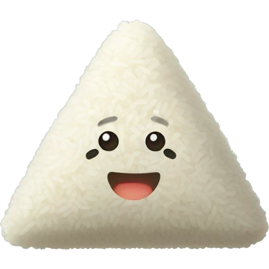 Triangular shape of rice ball emoji