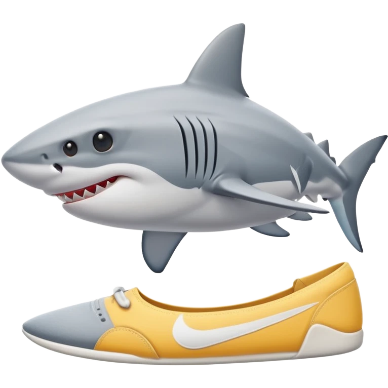 Has un tiburon con nikes y de fondo que tenga la playa emoji
