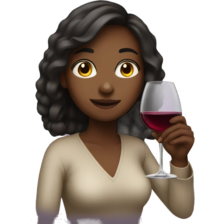 Girl drinking wine emoji