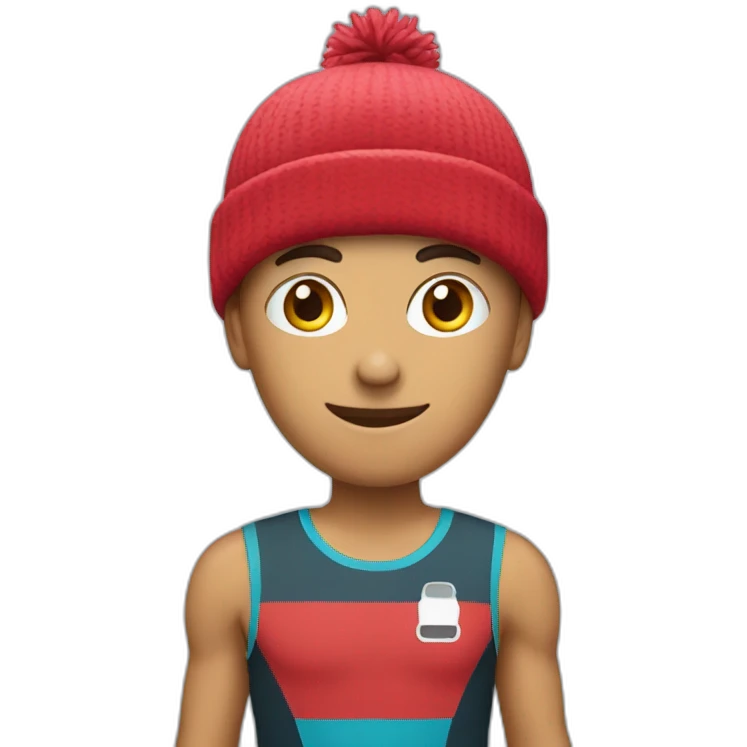 runners with winter hat emoji