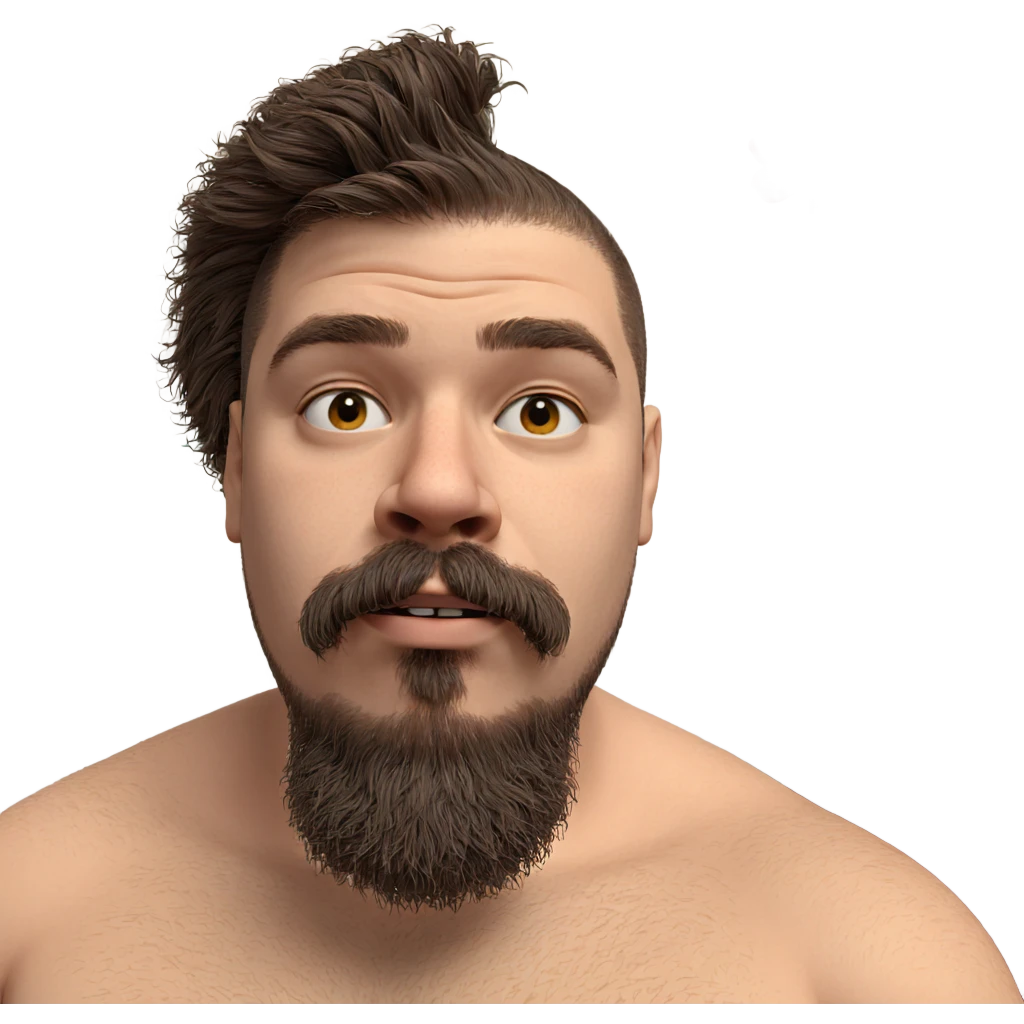 man with beard and flowers emoji