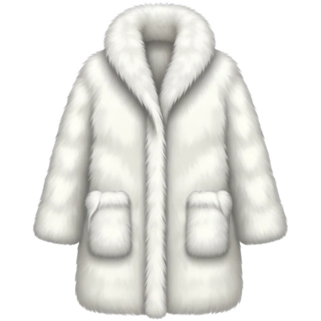 White Fur coat  emoji