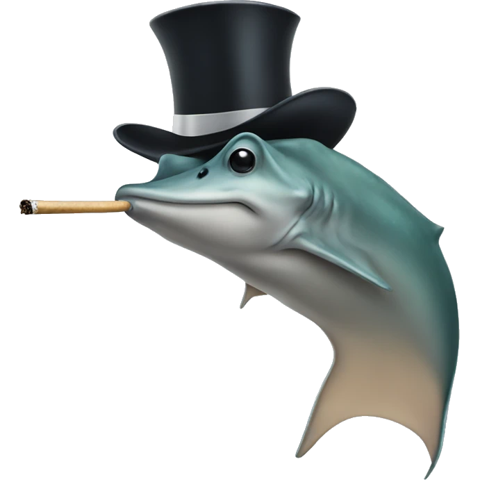 Stingray smoking in a top hat  emoji