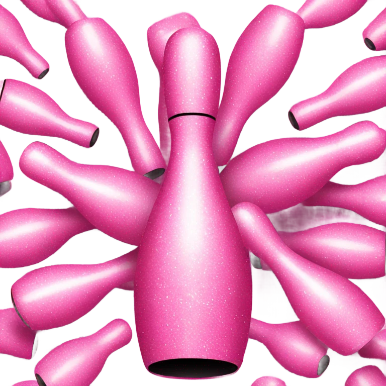 Pink glitter bowling pins  emoji