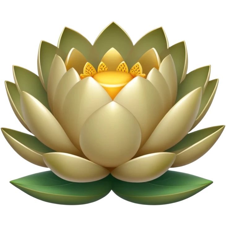 A shining khaki lotus emoji