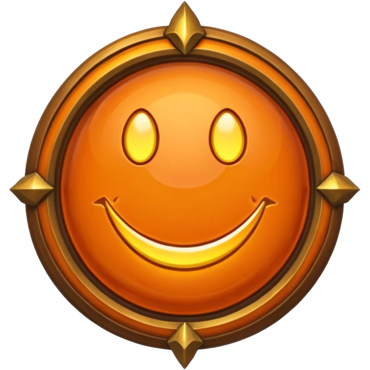 The Heathstone logo but orange emoji