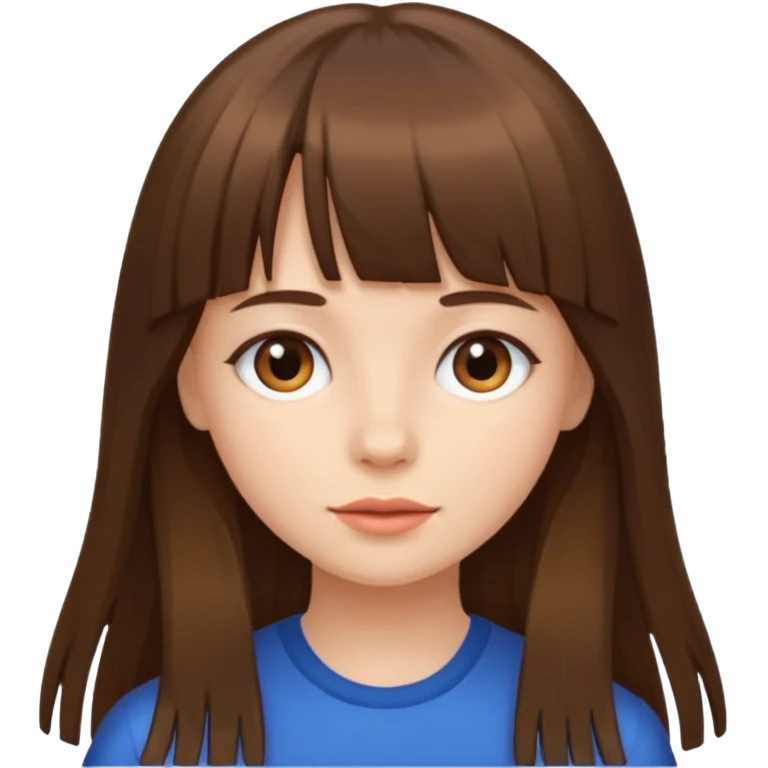 lecture girl with fringe long hair emoji