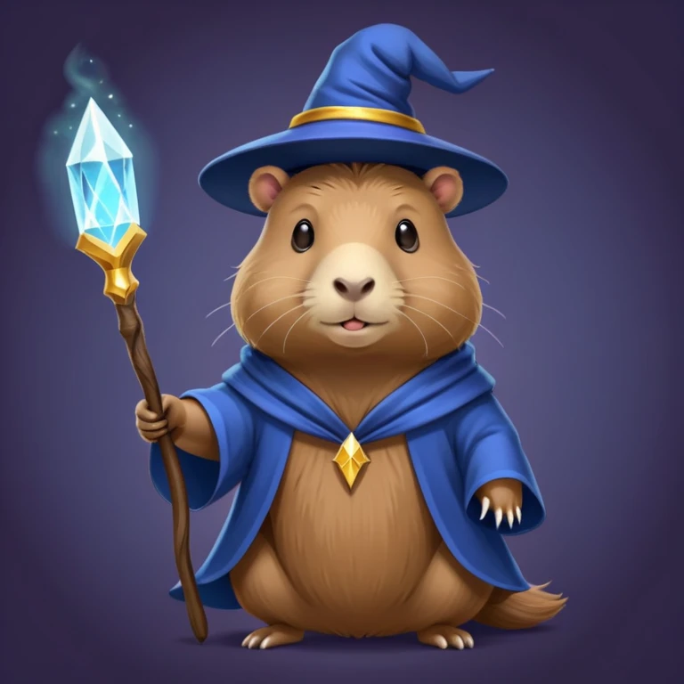 Capibara is wearing in wizard's costume  emoji