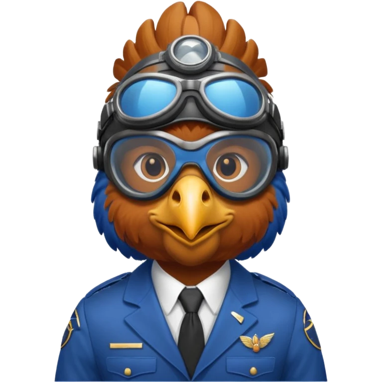 blue suited rooster pilot emoji