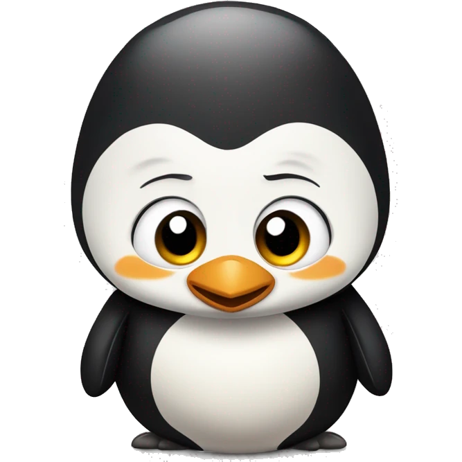 pinguino del madagascar largo che piange con tante lacrime emoji