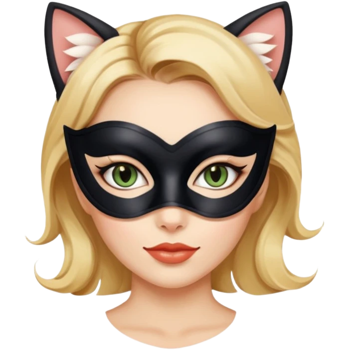 woman with cat eye mask emoji