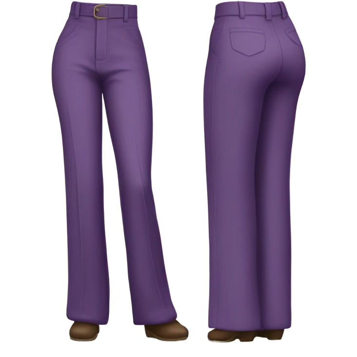 Realistic isolated pair of high waist long wide leg dressy casual pants in purple emoji