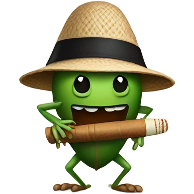 cricket wearing a yarmulke and smoking a pipe emoji