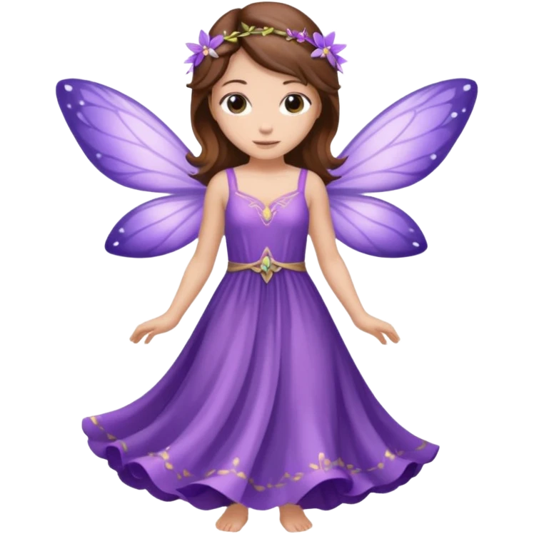 purple fairies with brown hair emoji