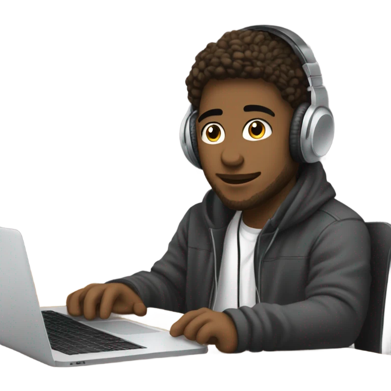 white boy music producer with macbook emoji