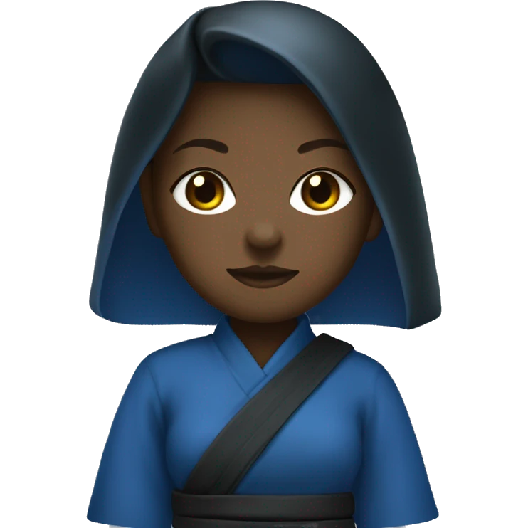  black samourai girl blue clothe emoji