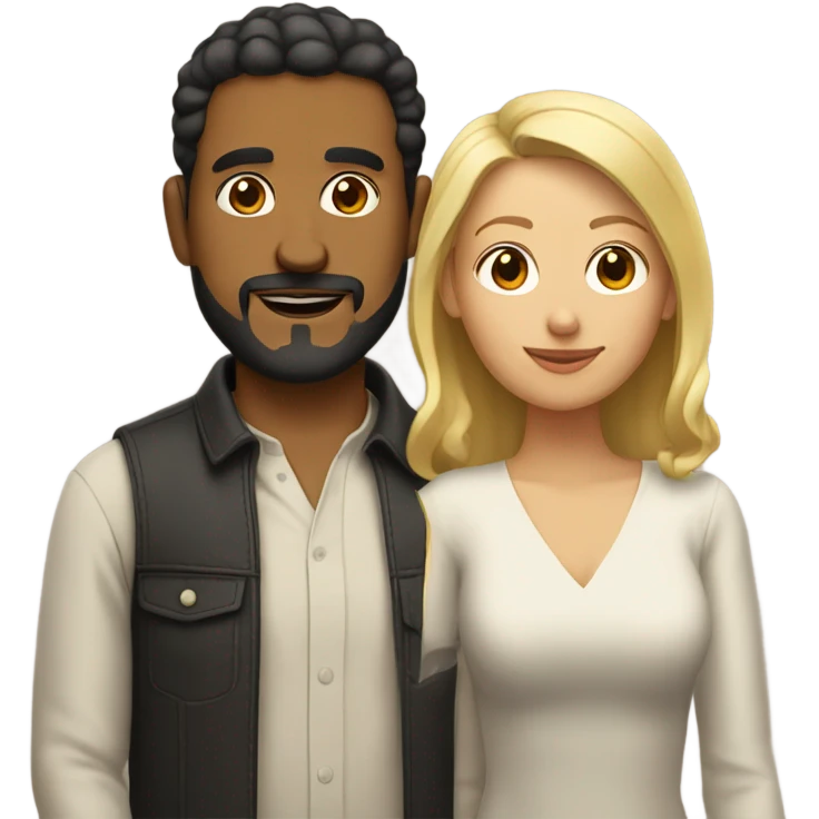 Puerto rican beard short hair married with a blond woman  emoji