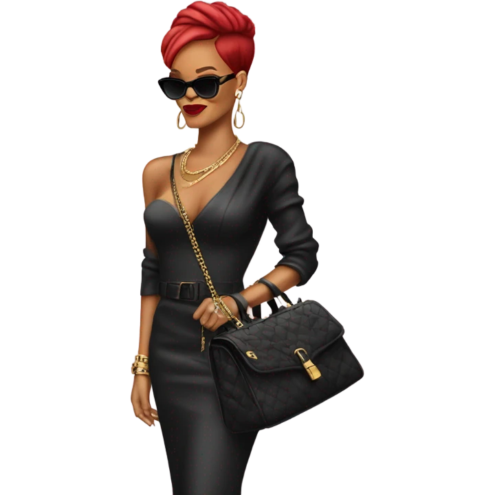 Rihanna with bag emoji