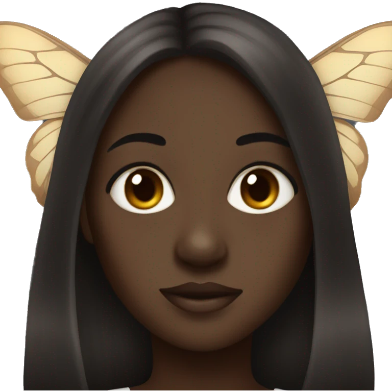 dark skin girl big moth emoji