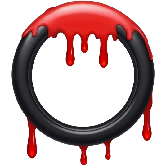 Black ring with blood dripping from it  emoji