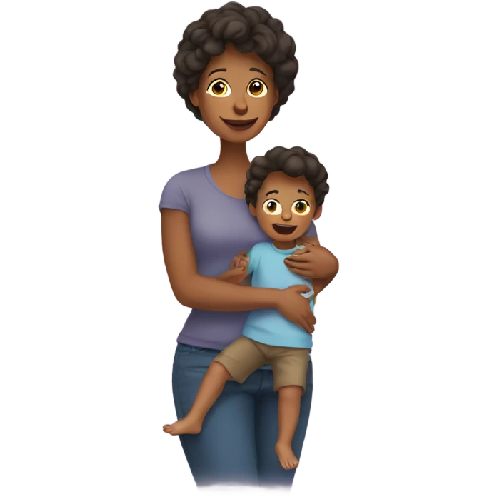 A mother with her boy emoji