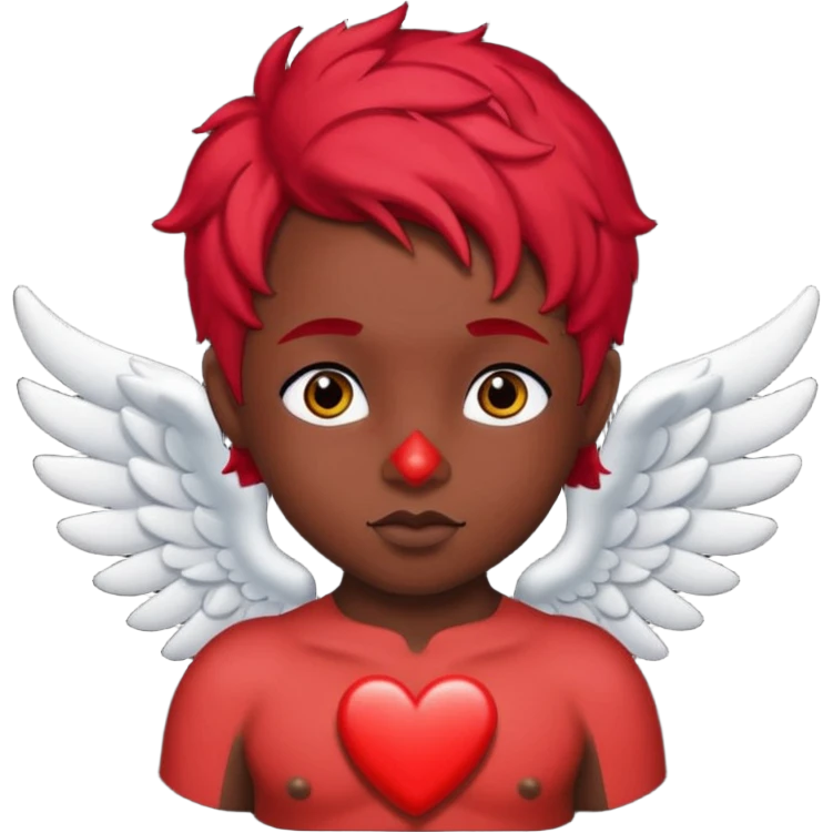 Cupid with 👨🏿‍🦰 emoji